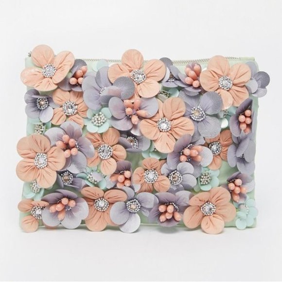 ASOS 3D Floral Clutch Bag/Purse - Picture 2 of 5